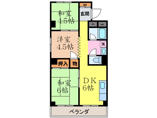 山田ﾏﾝｼｮﾝの物件間取画像